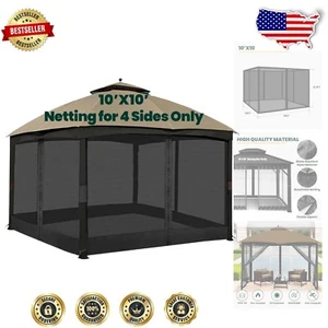 Mosquitera universal con dosel exterior de 4 paneles con cremalleras - negra, 0' x 0' - Imagen 1 de 10
