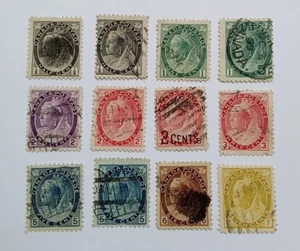 Canada 1898-1902 QV 2 maple leaf stamps used up to 10c - Picture 1 of 2