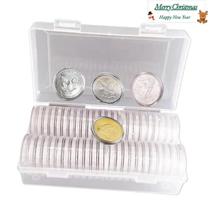 40.6mm Silver Dollar Coin Holders For Eagles Coin Capsules Collectors Organizer - Picture 1 of 7
