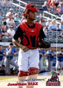 2019 Lowell Spinners Grandstand #13 Jonathan Diaz Dominican Republic DR Card