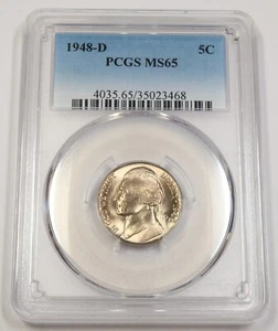 1948 D PCGS MS65 | Jefferson Nickel - US 5c Coin #40976A - Picture 1 of 2