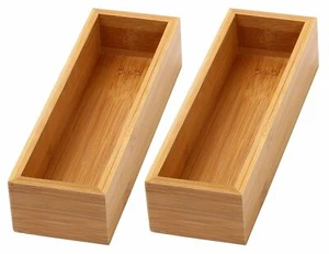 YBM Home Küche Schublade Organizer Aufbewahrungsbox aus Bambus 2er Pack - Bild 1 von 20