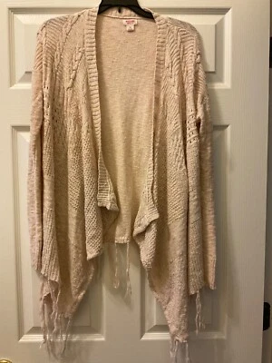 Mossimo Supply Co. Women’s XS Ivory BOHO Open Fringe Lightweight Sweater  Foto 1 de 4