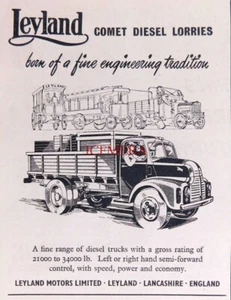 Leyland 'COMET' Diesel Lorry Truck ADVERT : Small 1950 Print 670/26 - Picture 1 of 1