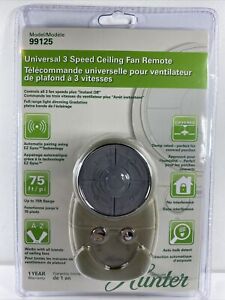 Hunter Fan Universal Handheld Remote Control Ceiling Fan And Light Control 99125