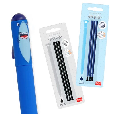 Legami Shark Erasable Gel Pen Cute Animal School Stationery - Choose Refill Pack - Image 1 of 4