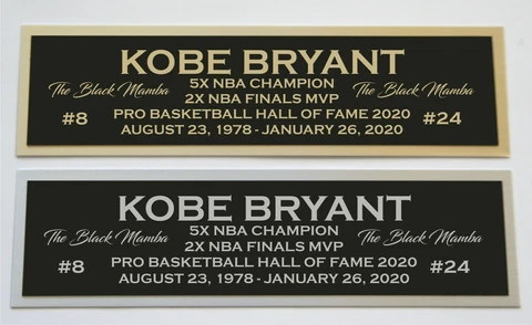 Kobe Bryant Lakers nameplate for signed autographed basketball photo jersey Cover