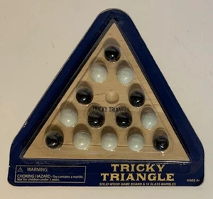 Tricky Triangle Solid Wood Game Board and Glass Marbles - Picture 1 of 1