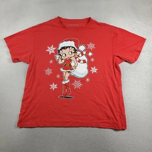 Betty Boop Shirt Graphic Tee Casual Logo Adult Size M Red Basic Short Sleeve - Picture 1 of 9