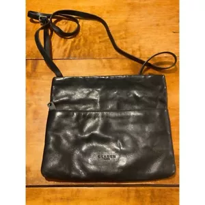 Skagen Leather Crossbody Bag Black Zip Closure Minimalist Everyday - Picture 1 of 6