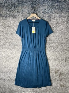 Boden Dress Womens US 8 Blue Jersey Short Sleeve Elastic Waist Lined Bodice - Picture 1 of 6