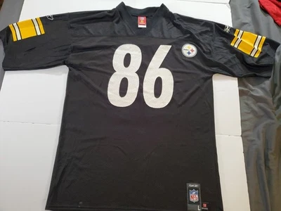 Vtg Pittsburgh Steelers Hines Ward 86 Reebok NFL Players Black Jersey Large - Image 1 of 4