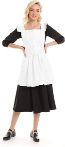 Lilments Retro Adjustable Ruffle Apron Kitchen Cooking Baking Cleaning Maid C... - Picture 1 of 12