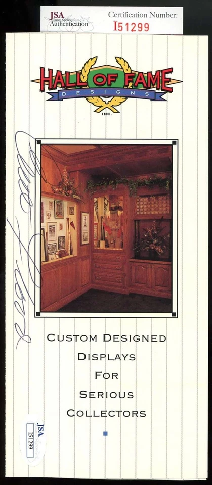 Folleto de diseño autógrafo firmado por el Salón de la Fama de Curt Flood certificado de autenticidad JSA Foto 1 de 1