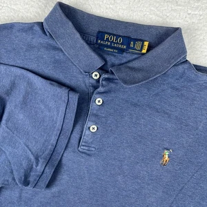 POLO RALPH LAUREN Shirt Mens XL Blue Classic Fit Embroidered Flesh Pony Preppy - Picture 1 of 10