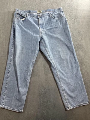 LL Bean Jeans Mens 42x30 Relaxed Fit 100% Cotton Denim Zipper Fly Light Wash - Image 1 of 4