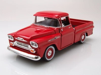 Chevrolet Apache Fleetside Pick Up 1958 Rosso Modellino Auto 1:24 MotorMax - Immagine 1 di 4