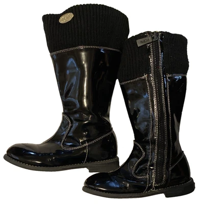 Botas Michael Kors Negro Charol Niño Talla 10 Negro-Marate Tejido Puño Logo Insignia Foto 1 de 4