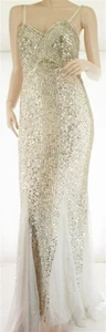 JOANNA CHEN New York Designer Mesh Sequin Beaded Sweetheart Gown Formal Dress 6 - Picture 1 of 5