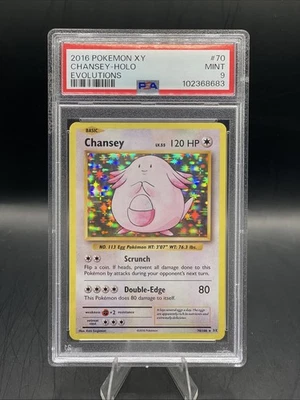 2016 POKEMON XY EVOLUTIONS - 70/108 CHANSEY HOLO PSA 9 - Image 1 of 2