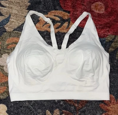 ¡NUEVO SIN ETIQUETAS!  ¡Sujetador suave inalámbrico blanco bralette espalda cruzada SOMA Enbliss! Talla XXXL 3XL Foto 1 de 3