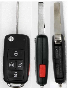 OEM VOLKSWAGEN LOGO VW 2010-2016 REMOTE UNCUT FLIP KEY FOB NBG010206T 561837202D - Picture 1 of 3