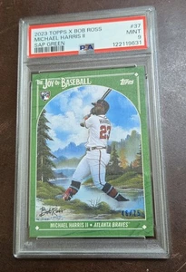 2023 Topps x Bob Ross Joy Of Baseball Michael Harris II Green Sap /75 PSA 9 - Picture 1 of 4
