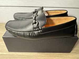 Men Loafer Shoes Dress Shoes Slip-on Black Size 10.5 Vostey Milan New - Picture 1 of 10