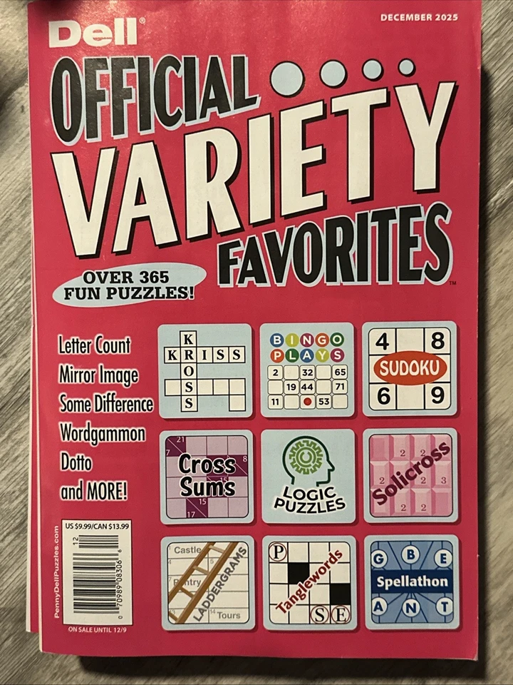 DELL Official Variety Favorites Puzzles Magazine December  2025 Foto 1 de 1