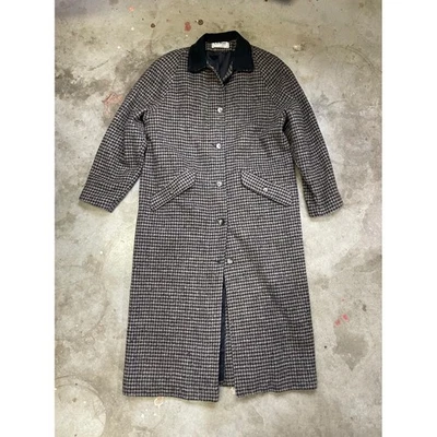 L.L. Abrigo largo con cuello de mezcla de lana pata de gallo Bean para mujer chaqueta mediana Foto 1 de 4