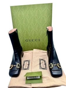 Stivaletti Gucci Horsebit 55 taglia 40 pelle nero - Foto 1 di 10