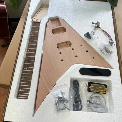 Kit de guitarra eléctrica hágalo usted mismo almacén de EE. UU. cola con horquilla B sin acabar envío rápido Foto 1 de 4