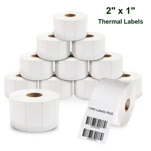 12 rollos de etiquetas térmicas directas de 2"x1" 1300/rollo de código de barras FNSKU/UPC/FBA etiquetas - Imagen 1 de 8