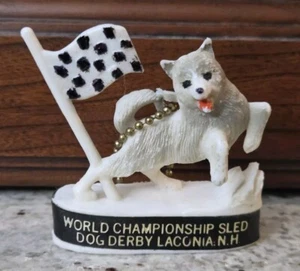 RARE 1950's LACONIA NEW HAMPSHIRE WORLD CHAMPIONSHIP SLED DOG DERBY 3D KEYCHAIN! - Picture 1 of 8