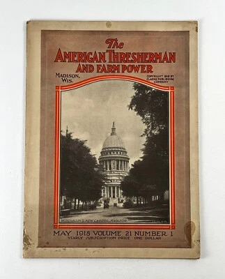 Revista The American Thresherman & Farm Power 1918 mayo 1918 Madison, Wis. Foto 1 de 4