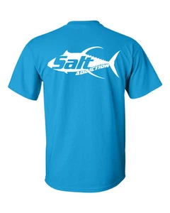 Salt Addiction t shirt Saltwater Fishing short sleeve life yellowfin offshore - Picture 1 of 2