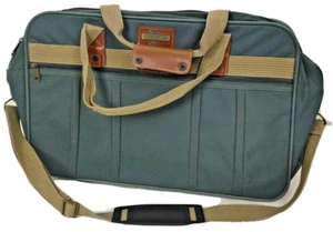 LIRA by Ascot Canvas Carry On Bag Luggage 20" Green Adjustable Shoulder Strap - Picture 1 of 11