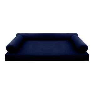 Style V6 Twin Knife Edge Velvet Indoor Daybed Mattress Pillow Complete Set AD373 - Picture 1 of 12