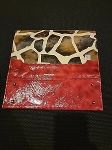 New Miche Jayma Classic Handbag Shell ONLY Brown Red Giraffe Animal Print Defect - Picture 1 of 6