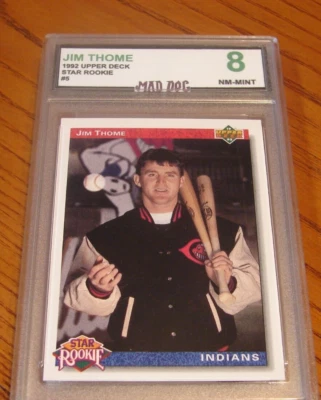 JIM THOME Rookie*****1992 UPPER DECK---STAR--MINT 8---INDIANS--MAD DOG - Image 1 of 2