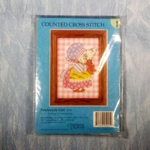 VTG 1994 Candamar Counted Cross Stitch Kit - #5005 Patchwork Girl 5x7 - Picture 1 of 2