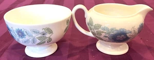 VINTAGE WEDGWOOD CLEMENTINE SUGAR CREAMER SET -FREE SHIP - Picture 1 of 5