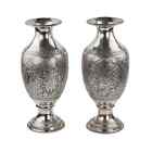 A Pair of Amphora Shaped Persian Silver Vases From Persia 20th Century Good Cond