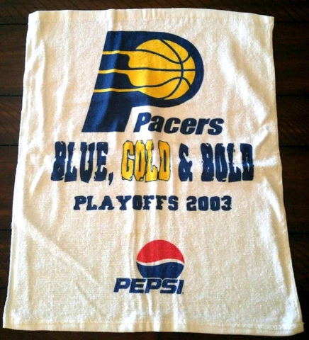 VINTAGE INDIANA PACERS RALLY TOWEL 2003 PLAYOFFS vs CELTICS - REGGIE! - RARE! Cover