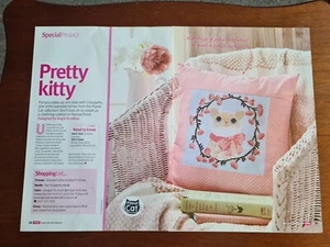 Pretty Kitty Cat Cushion Cross Stitch Pattern - Pattern Only - Picture 1 of 4