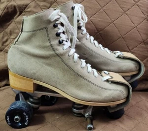 Norele Suede Roller Skates Pacer Urethane Wheels Size 10 *READ* - Picture 1 of 12