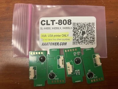 Chip de 4 tóner para Samsung MultiXpress SL-X4300, X4250LX, X4300LX recarga (808) Foto 1 de 4