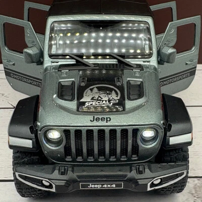 2018/2025 Jeep Wrangler Rubicon 4 Door 1:22 Scale - Gray With Box - Image 1 of 4