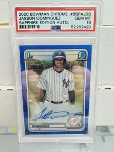 JASSON DOMINGUEZ 2020 Bowman Chrome Sapphire Ed RC Auto PSA 10 Very Rare Pop 9 - Picture 1 of 1