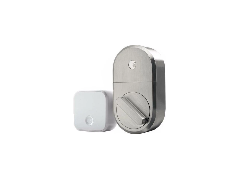 August Home Smart Lock Connect Wi-Fi Bridge Satin Nickel ‎AUG-SL04-C03-N04